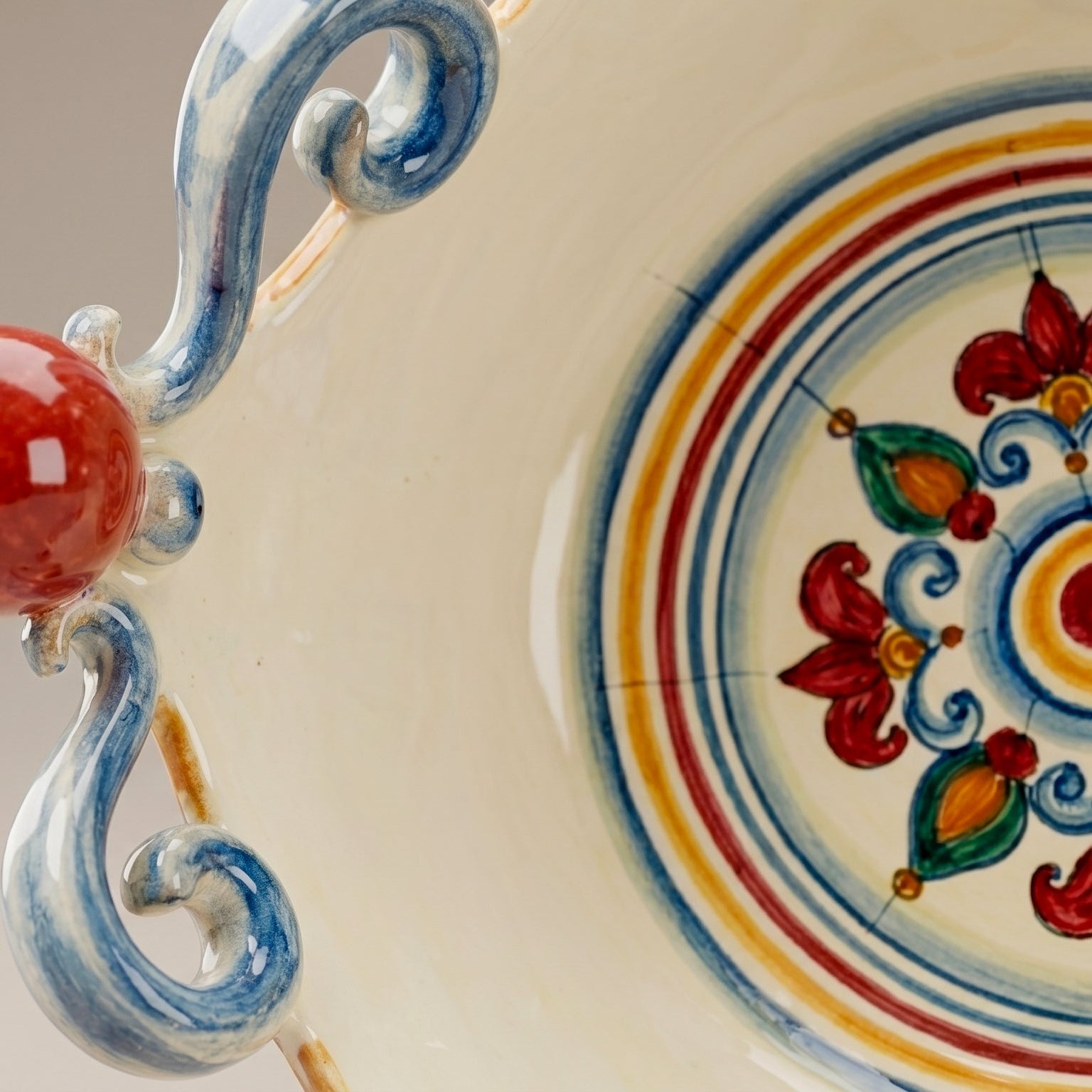 Centro de Mesa Cerámica Siciliana Ø 25/30 cm, Decoro Sicily – Mayólica siciliana hecha a mano en Caltagirone