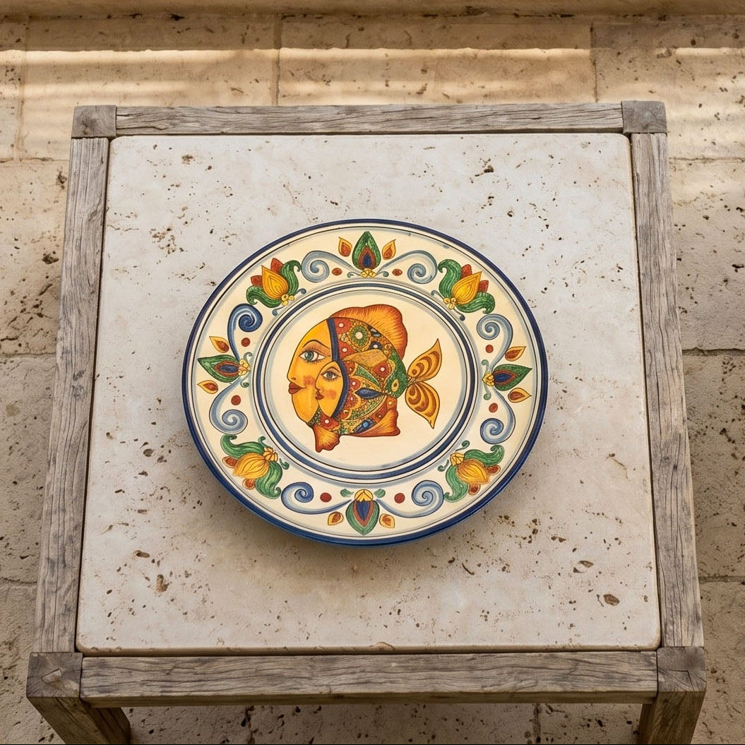 Sicilian Ceramic Cake Stand Ø 35 cm / Ø 13.8" – Italian ceramic from Caltagirone, Sicily