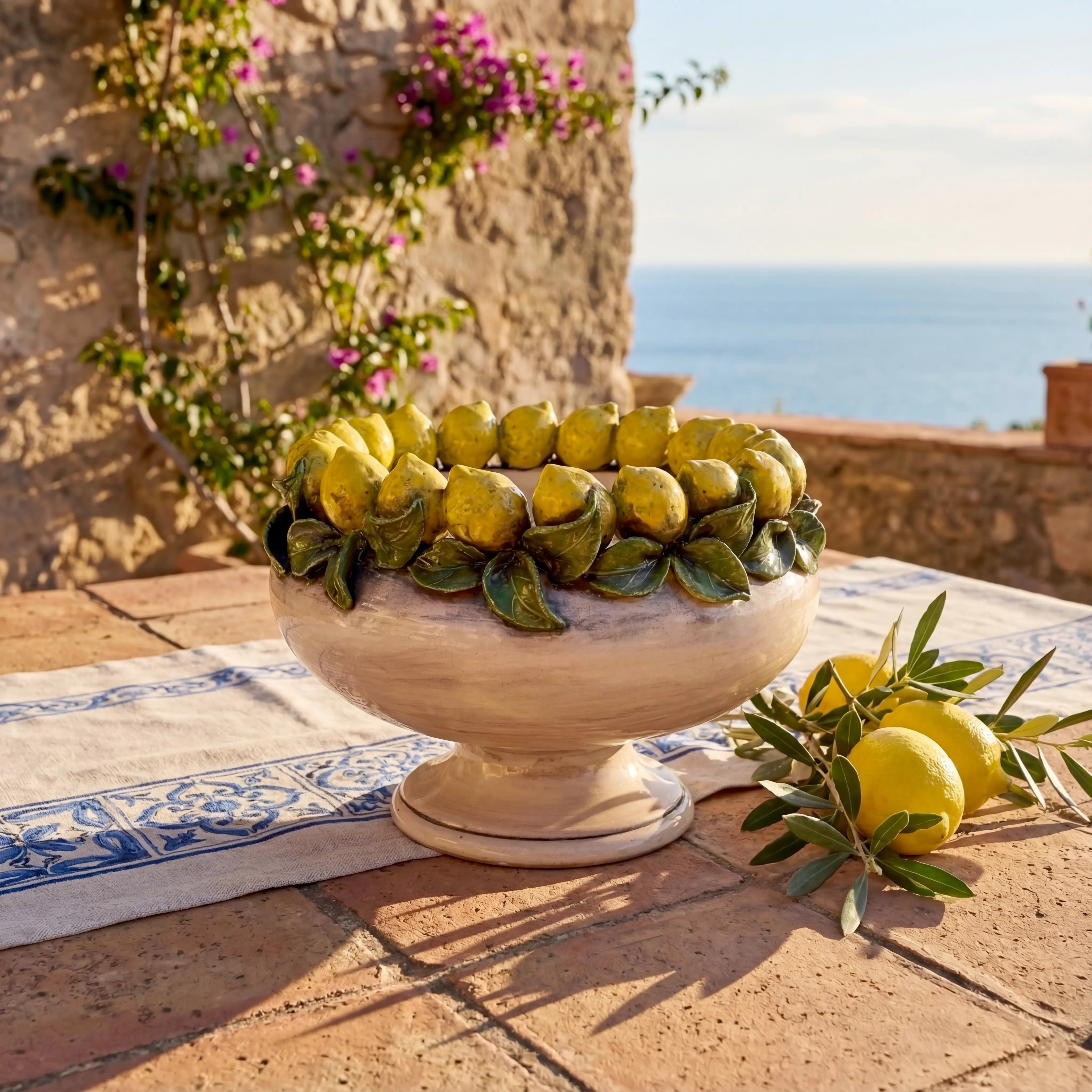 Stand with Sicilian Lemons Ø 23 Colored Mother of Pearl