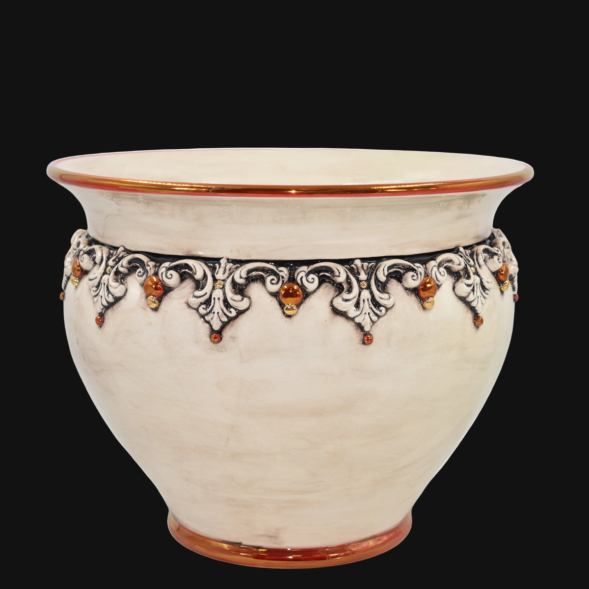 Cache-pot Ø 20/50 cm, Plastico Sofia, Nacre, Or et Lustres – Majolique Sicilienne de Caltagirone