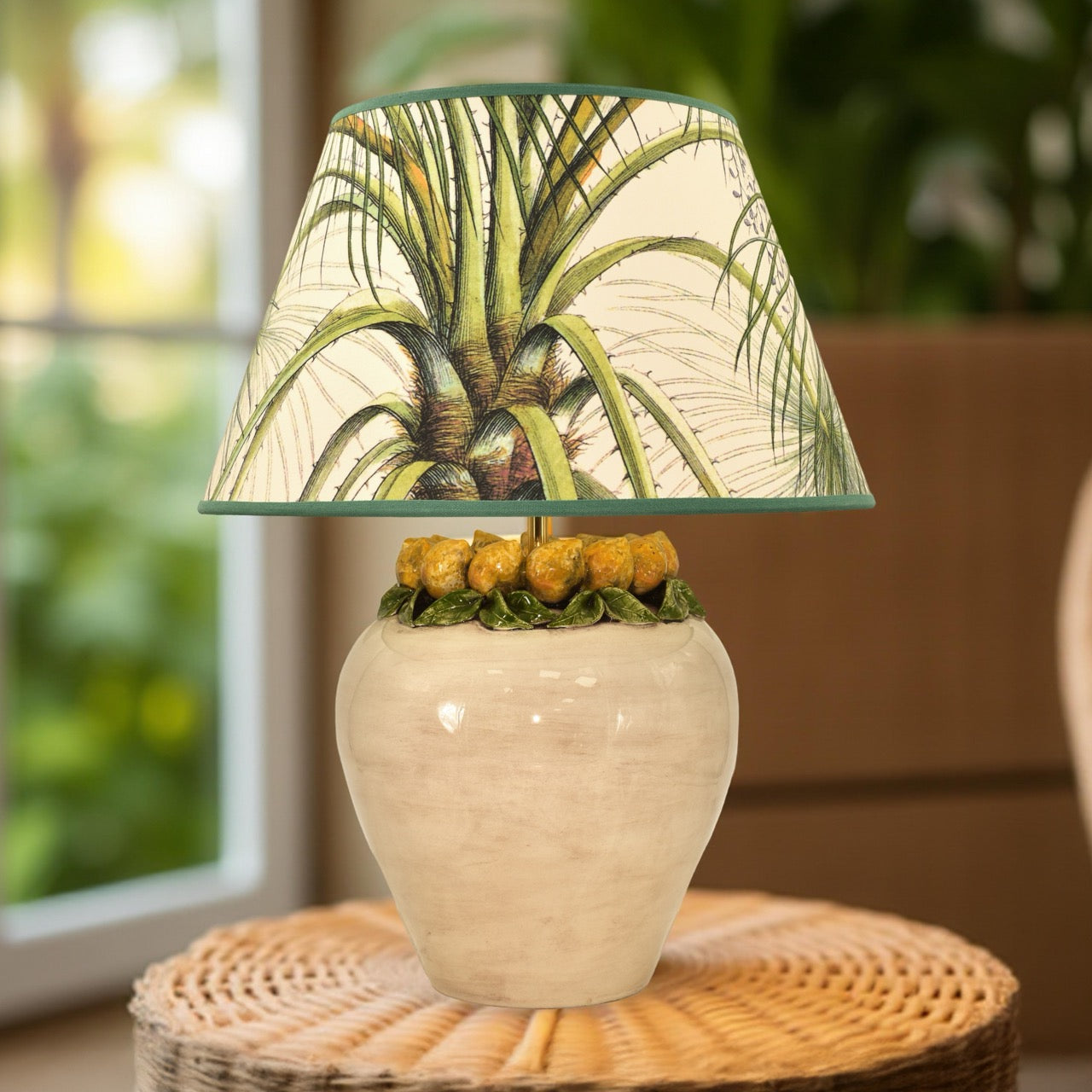 Sicilian lemon bowl lamp h 27 (h 52 with lampshade Ø35/40)