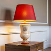 Lume a Calice in Ceramica di Caltagirone h 35 cm -  Madreperla Oro e Lustri
