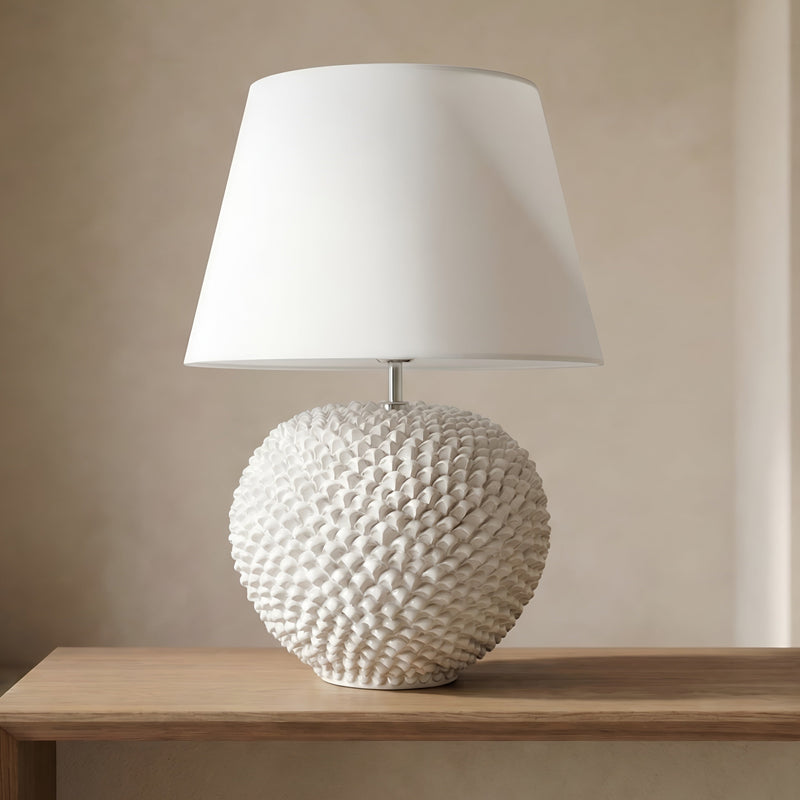 Pinecone Ball Ceramic Lamp — White Line
