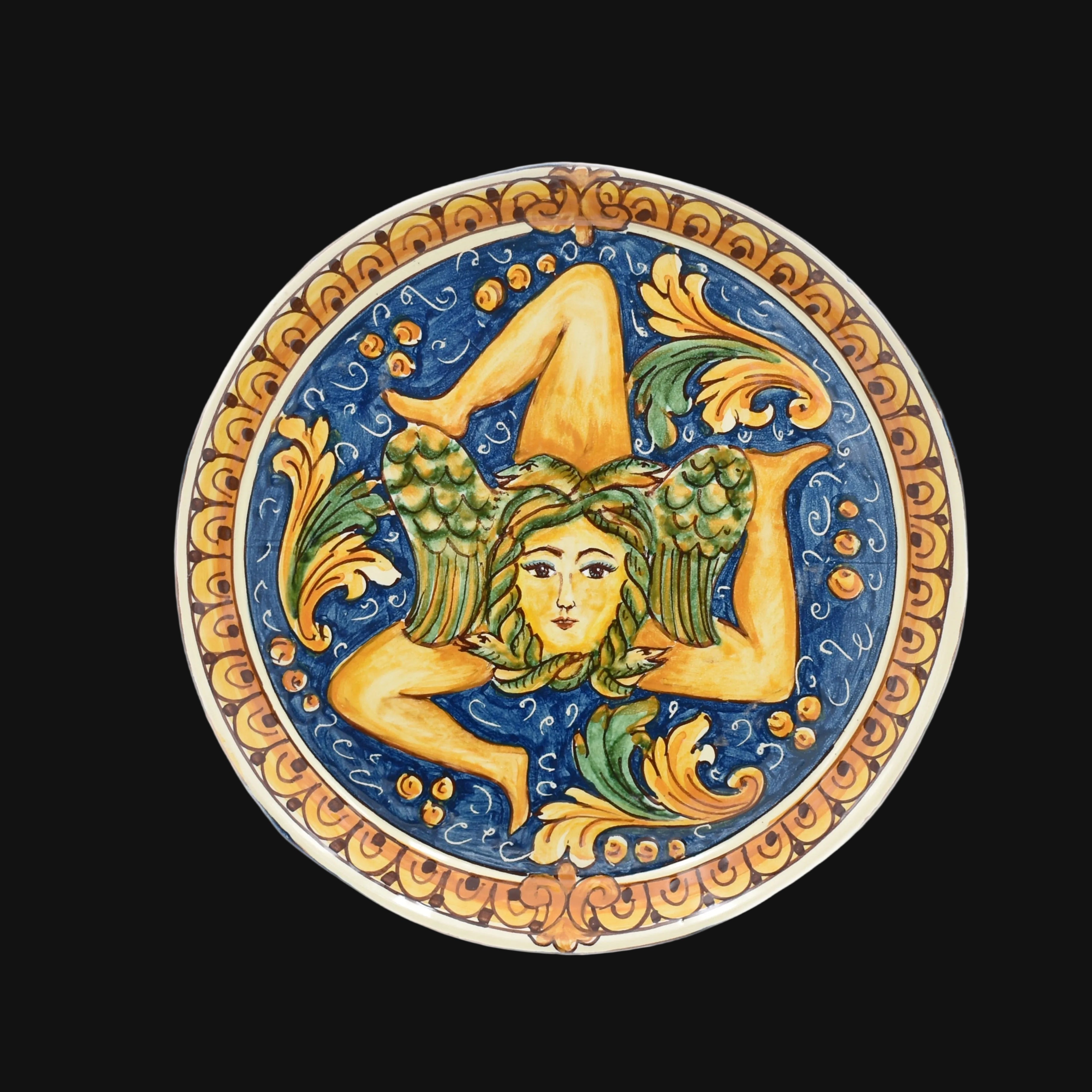 Caltagirone-Keramik Trinacria-Teller — Ornato Calatino