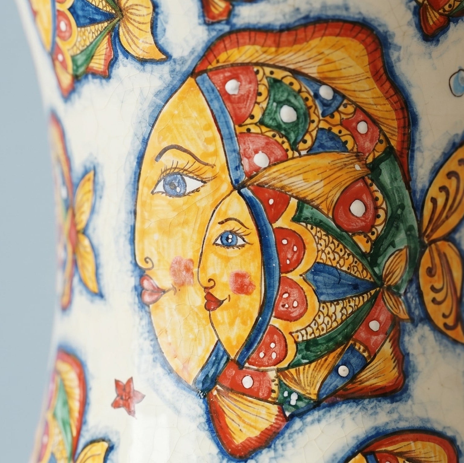 Albarello Umbrella Stand H 50 cm / 19.7" – Caltagirone Ceramic – Sicilian artisan tradition