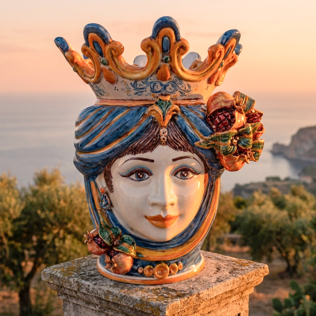 Moor's head h 40 blue and orange pomegranates female