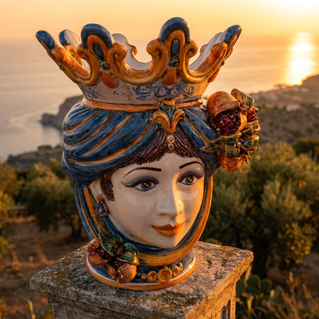Moor's head h 40 blue and orange pomegranates female