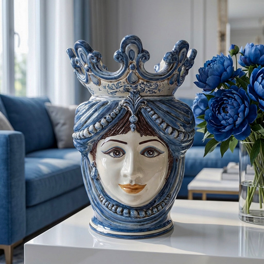 Head h 40 w/mono blue female beads