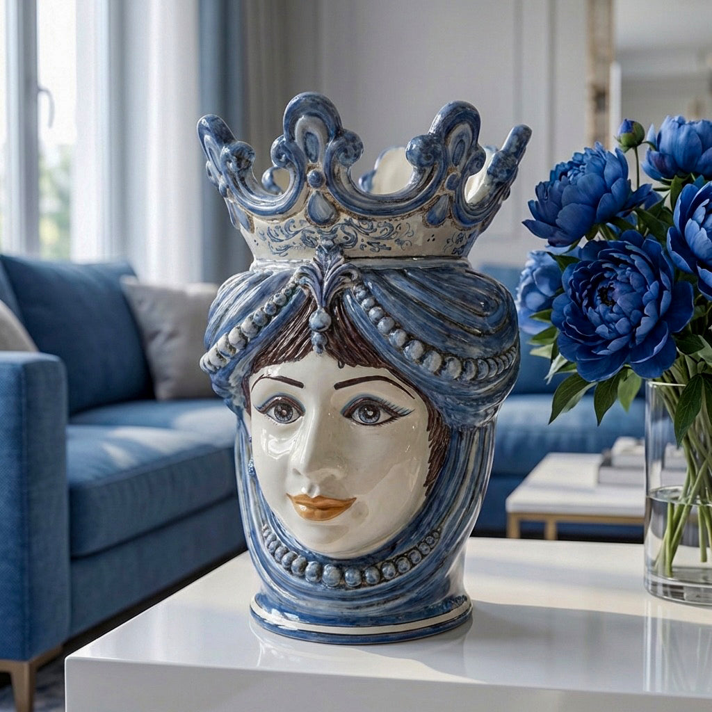 Head h 40 w/mono blue female beads