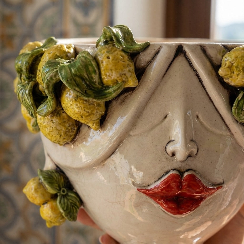 Head h 30 Zahira Sicilian Lemons in Mother of Pearl face woman