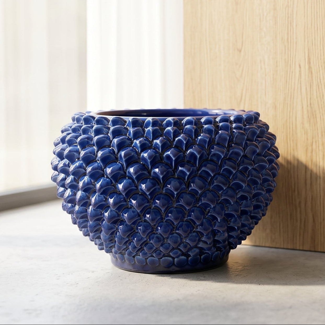 Pine Cone Cachepot – Italian ceramic from Caltagirone, Sicily