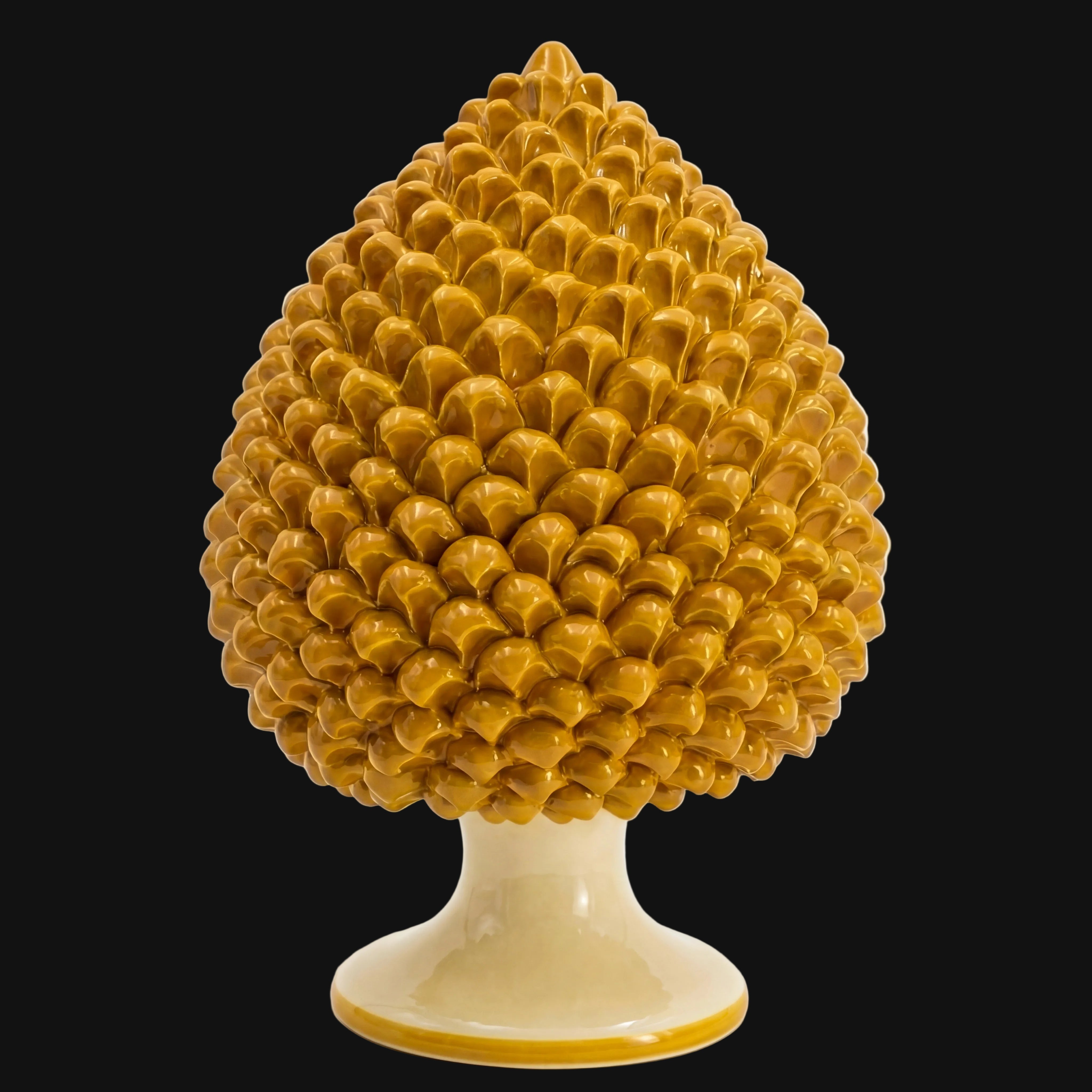 Sicilian Pine Cone H 15/40 cm / 6-16", Yellow and Orange – Sicilian tradition from Caltagirone