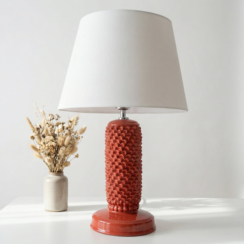 Pomme de Pin Artisanale de Caltagirone H 60 cm - Rouge Feu | Ceramique artisanale de Caltagirone, Sicile