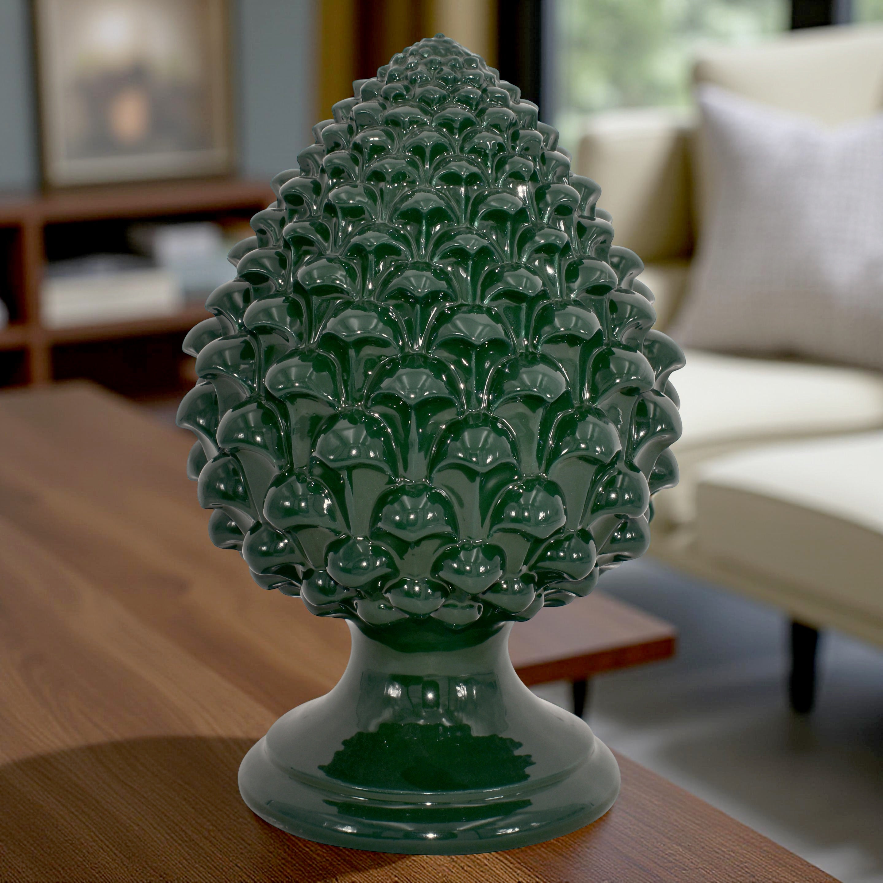 Semi-finished pine cone height 15/35 Antique Green