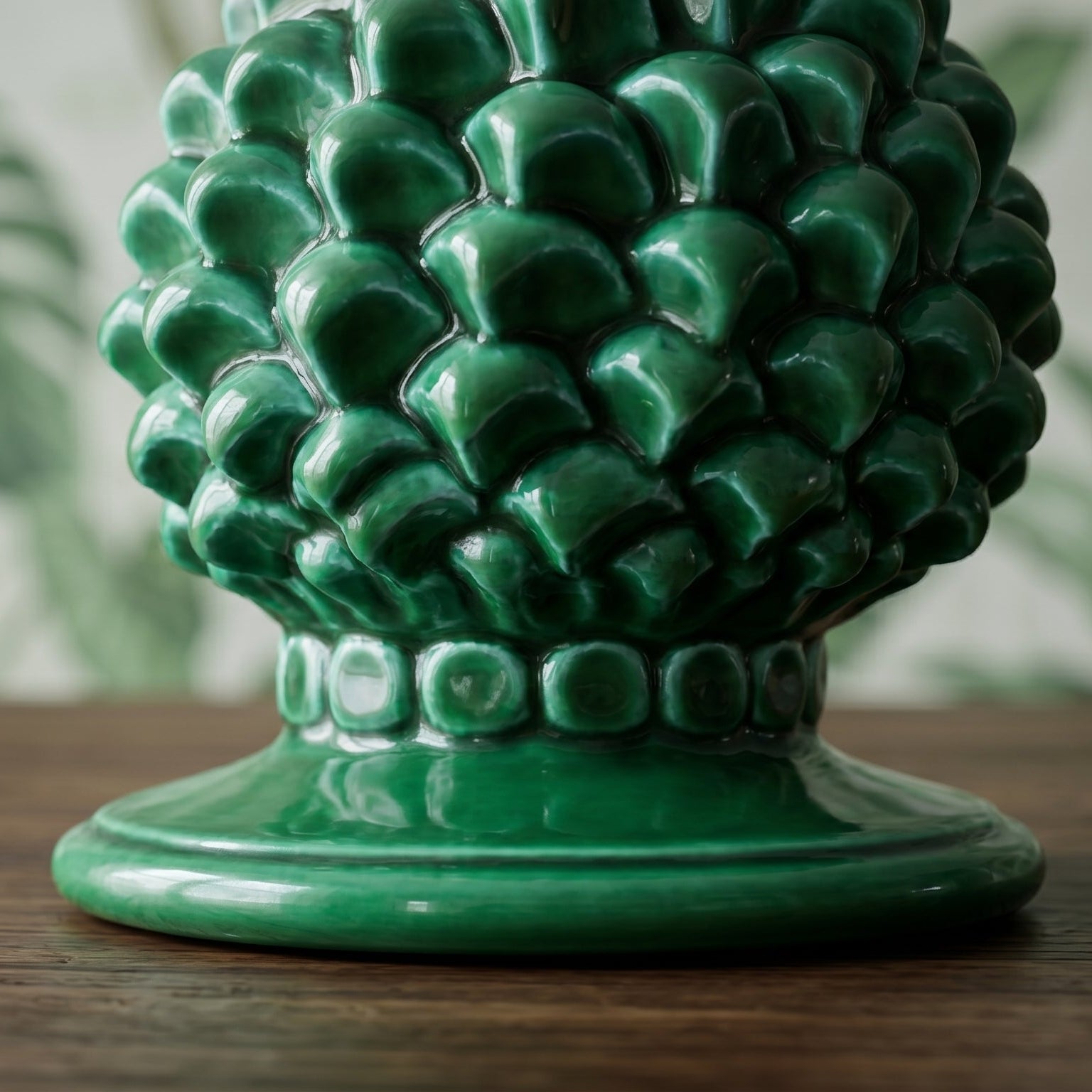 Pomme de Pin en Ceramique Italienne H 18 cm - Vert Emeraude | Bomboniera | Ceramique artisanale de Caltagirone, Sicile