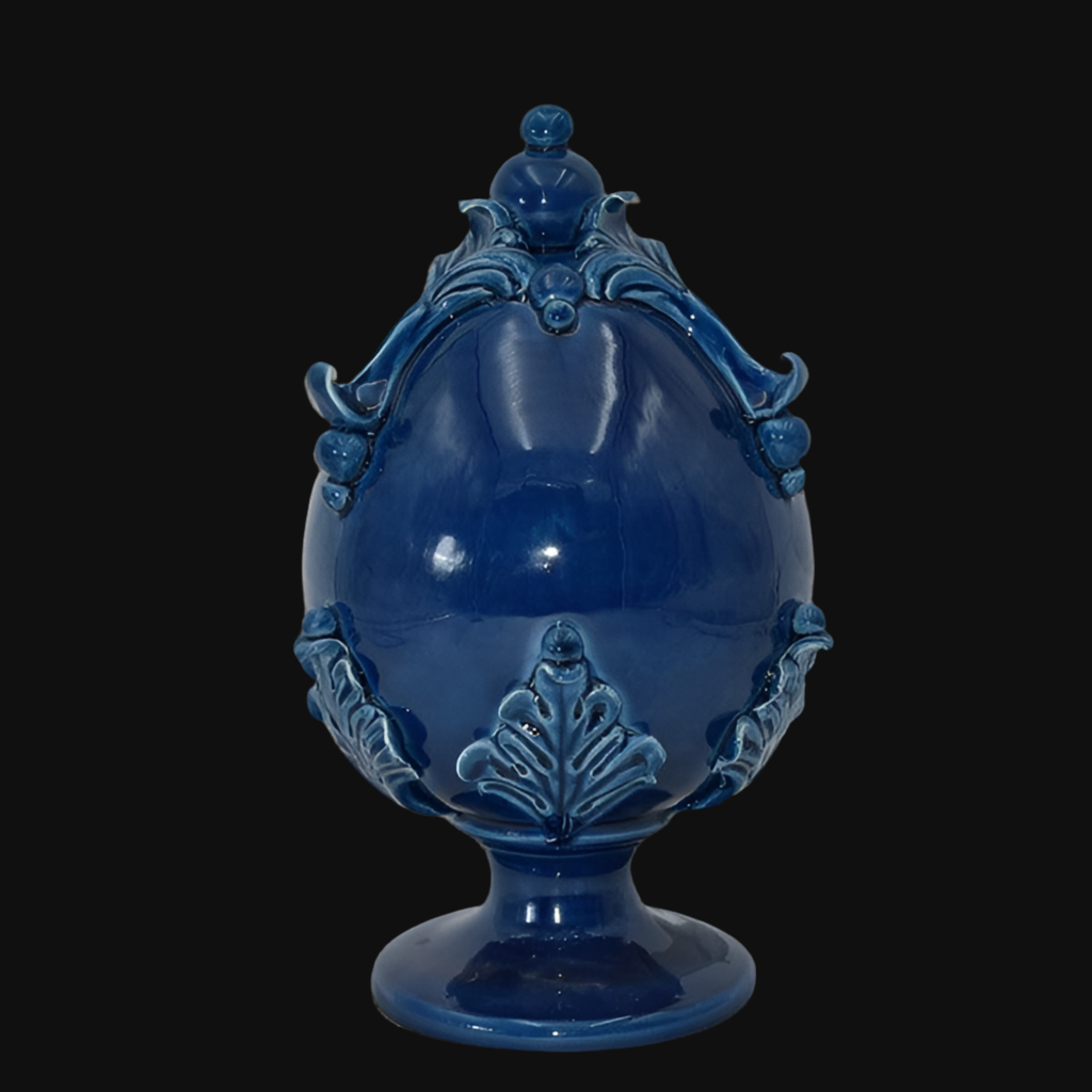 Egg h 25 Deep Blue - Caltagirone ceramics