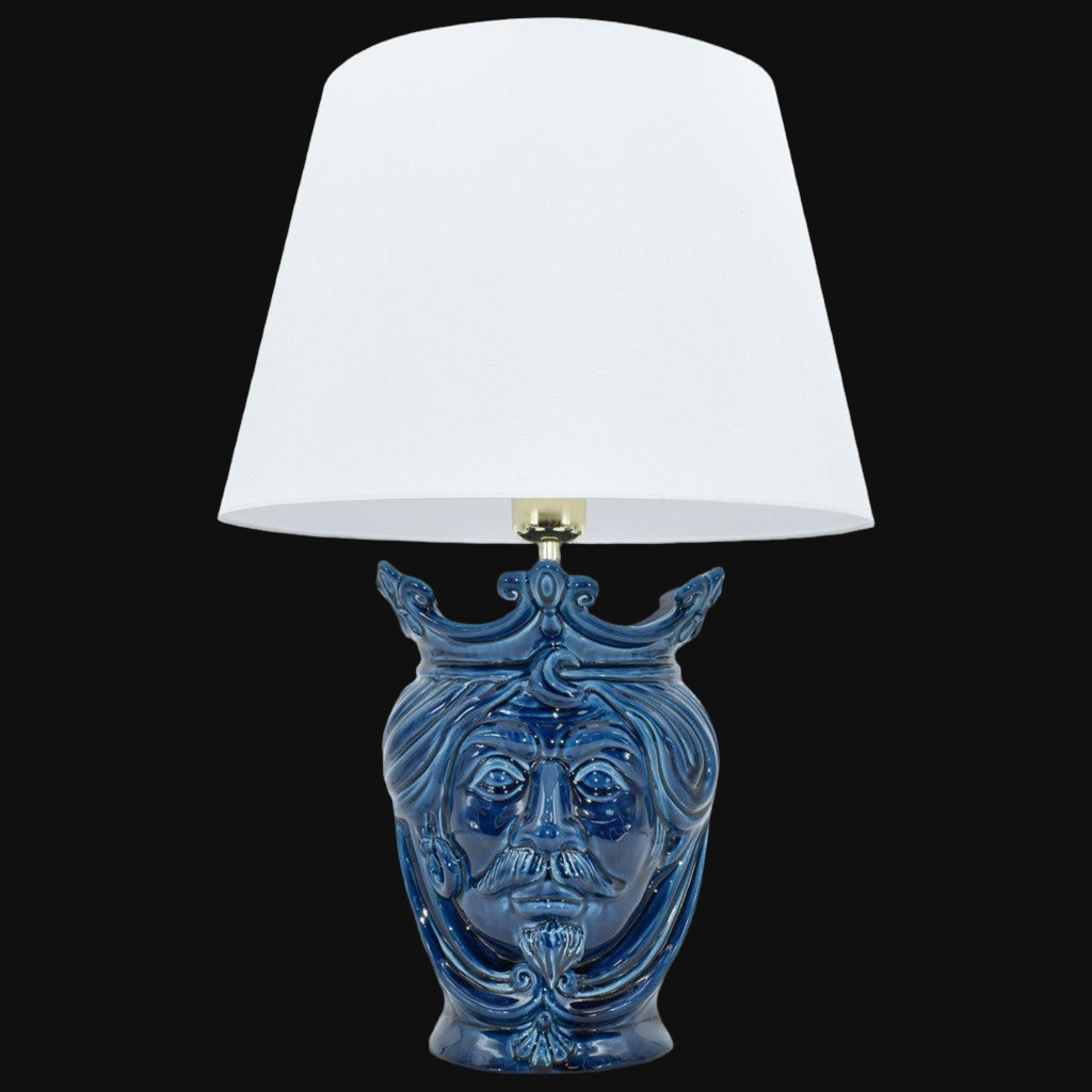 Modern Sicilian ceramic lamp "Moor's head" from Caltagirone.