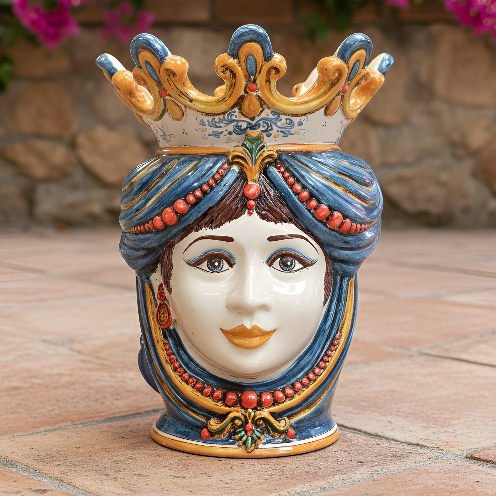 Head h 40 w/pearls sicily decoration female