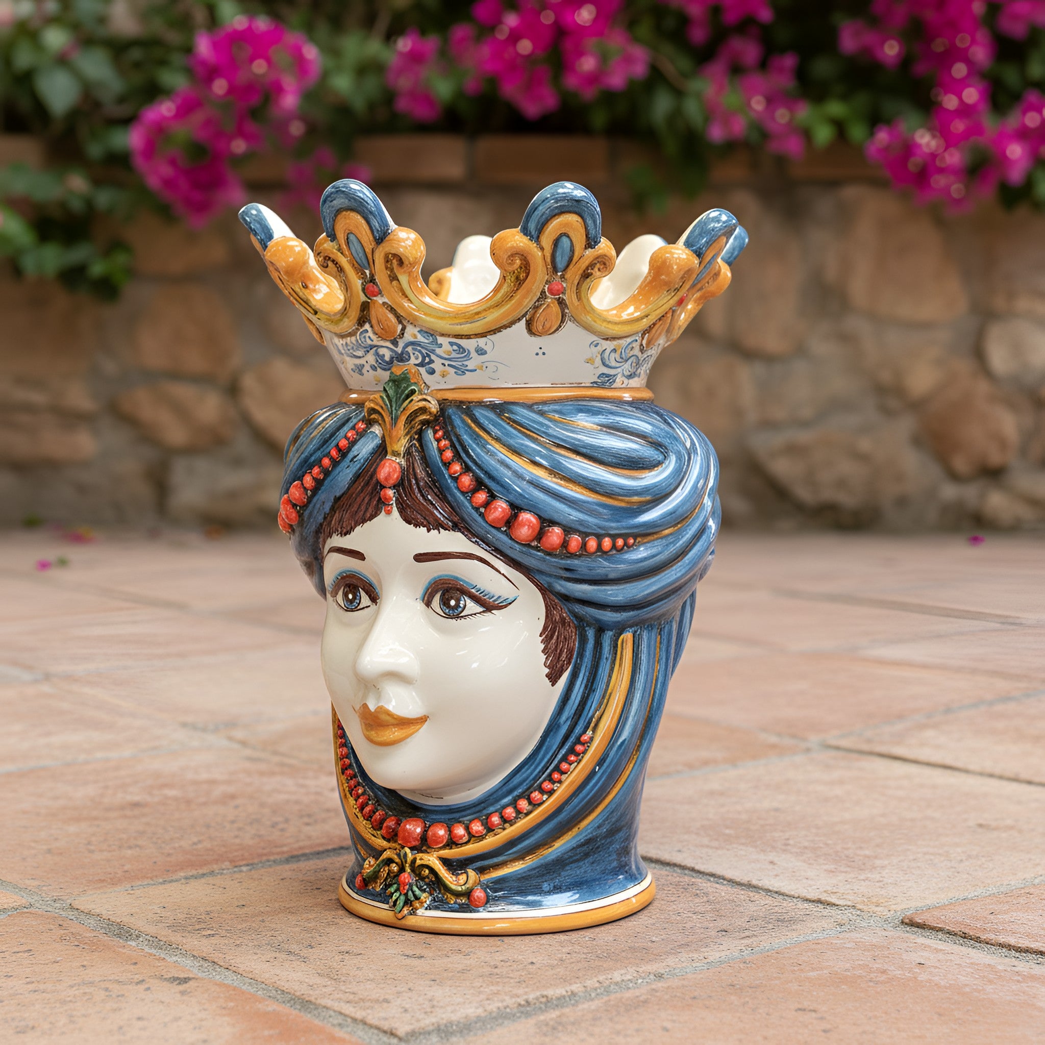 Head h 40 w/pearls sicily decoration female