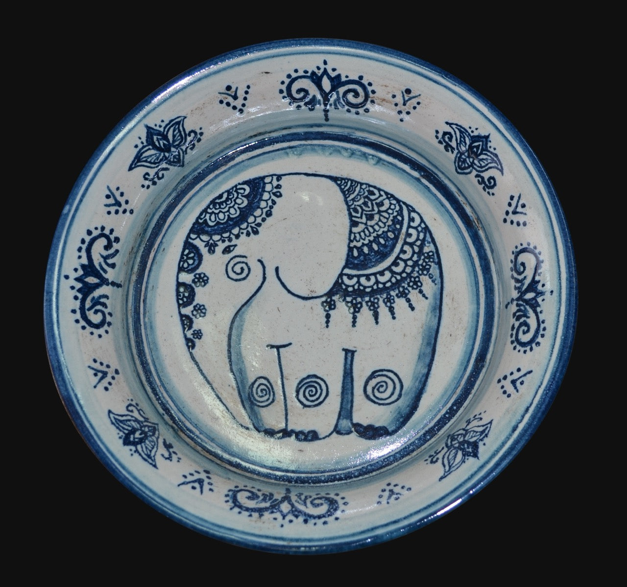 Fangotto Elephant Decoration Mono Blue in Caltagirone Ceramic