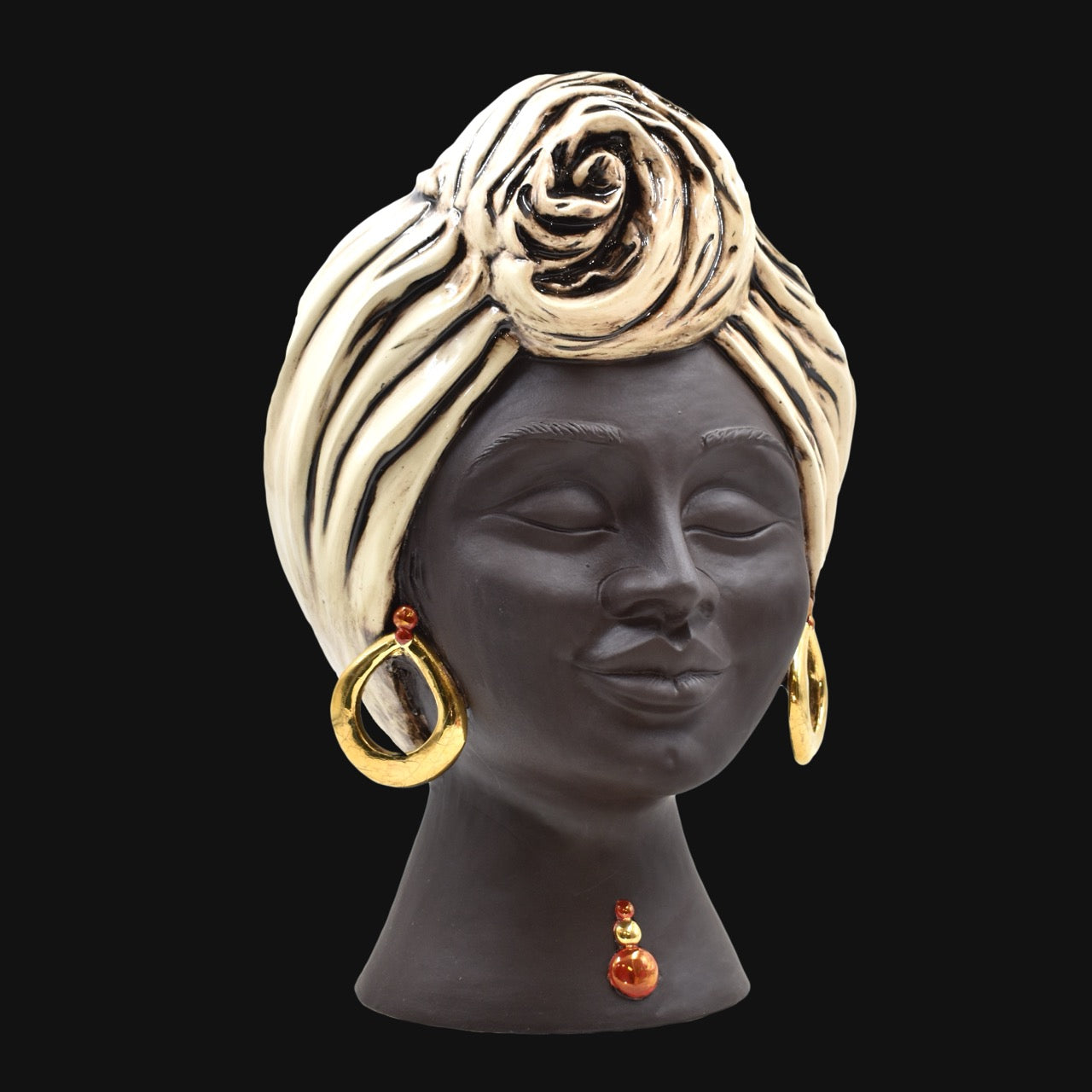 Dreamy head h 40 mother of pearl antique gold lustres female face opaque