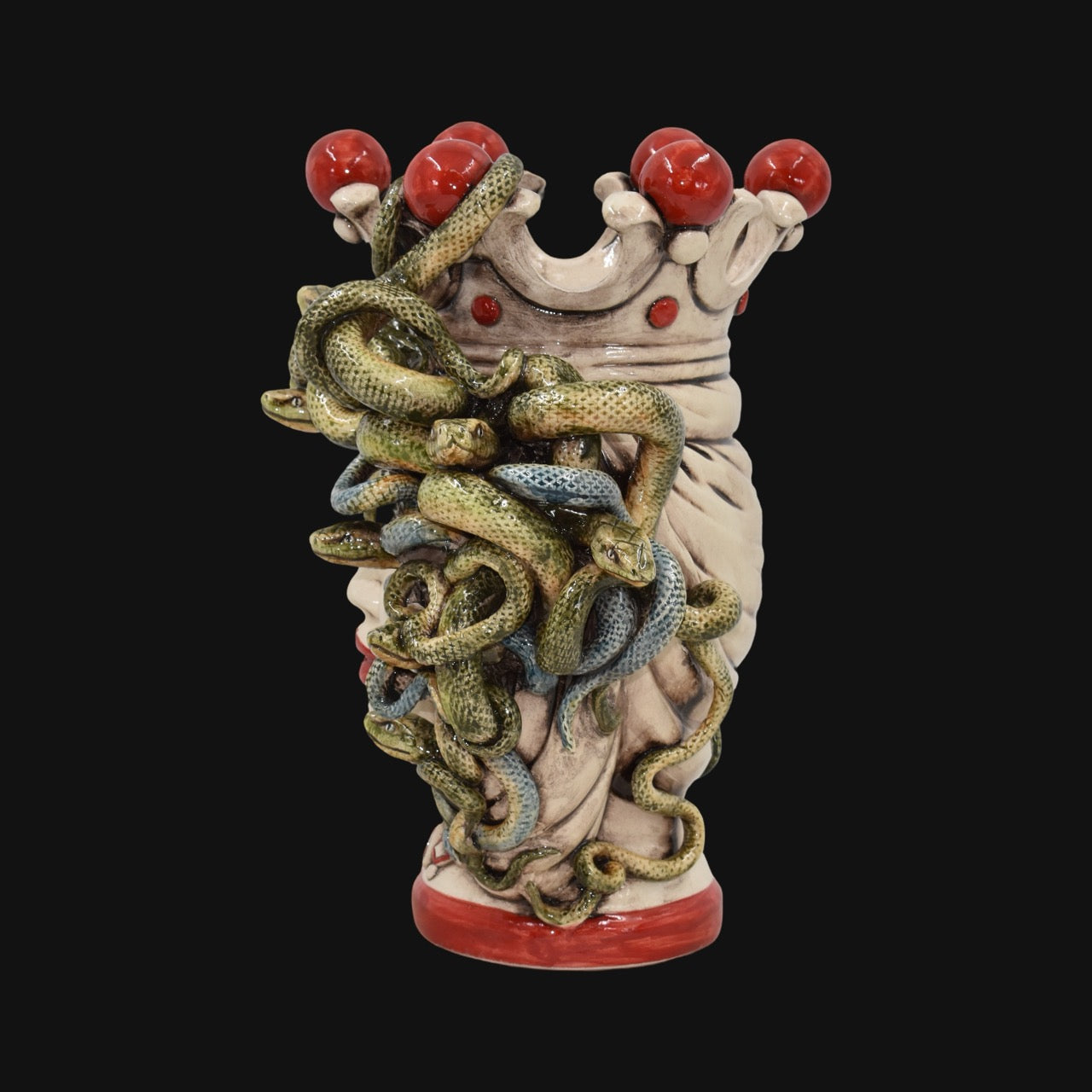 Head h 25 turban jellyfish mother of pearl colored red beads