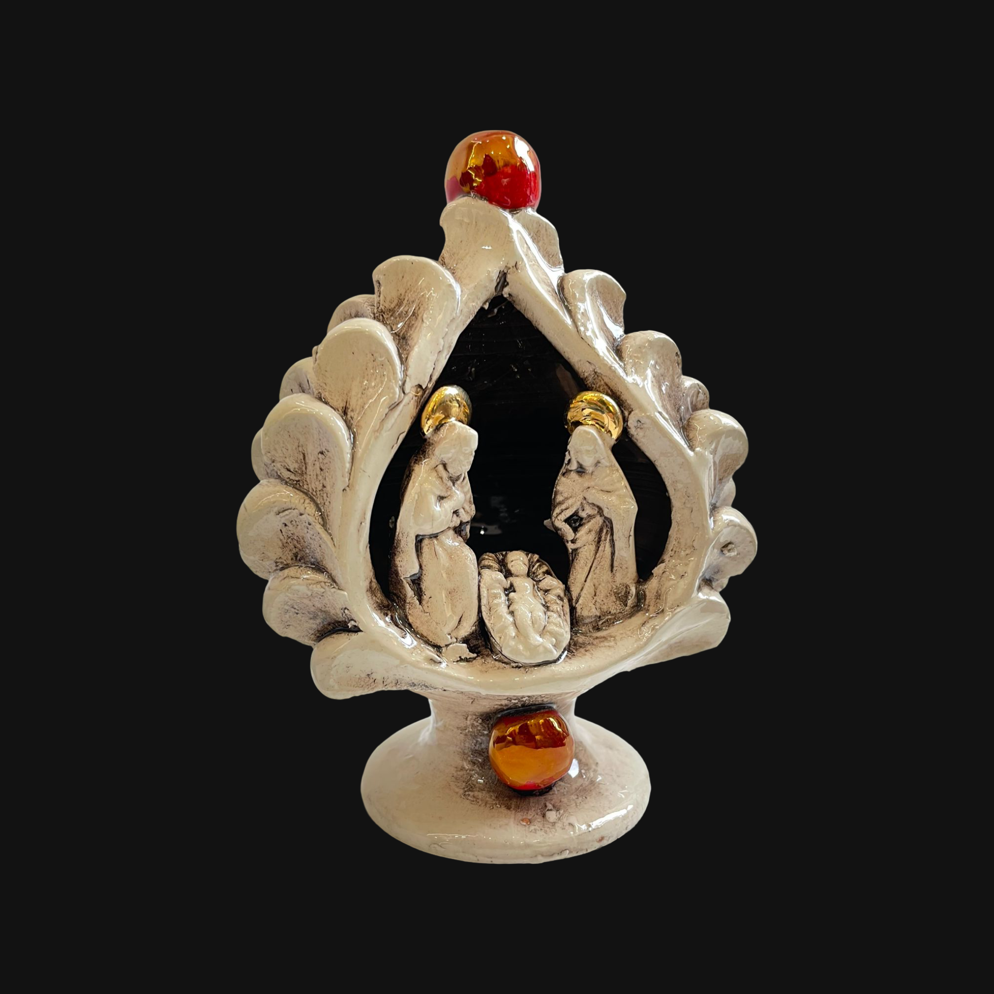 Natività a pigna h 12 Madreperla Antichizzato