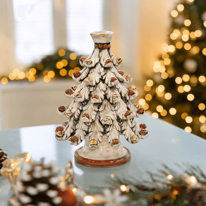 Caltagirone Ceramic Christmas Tree — Mother of Pearl