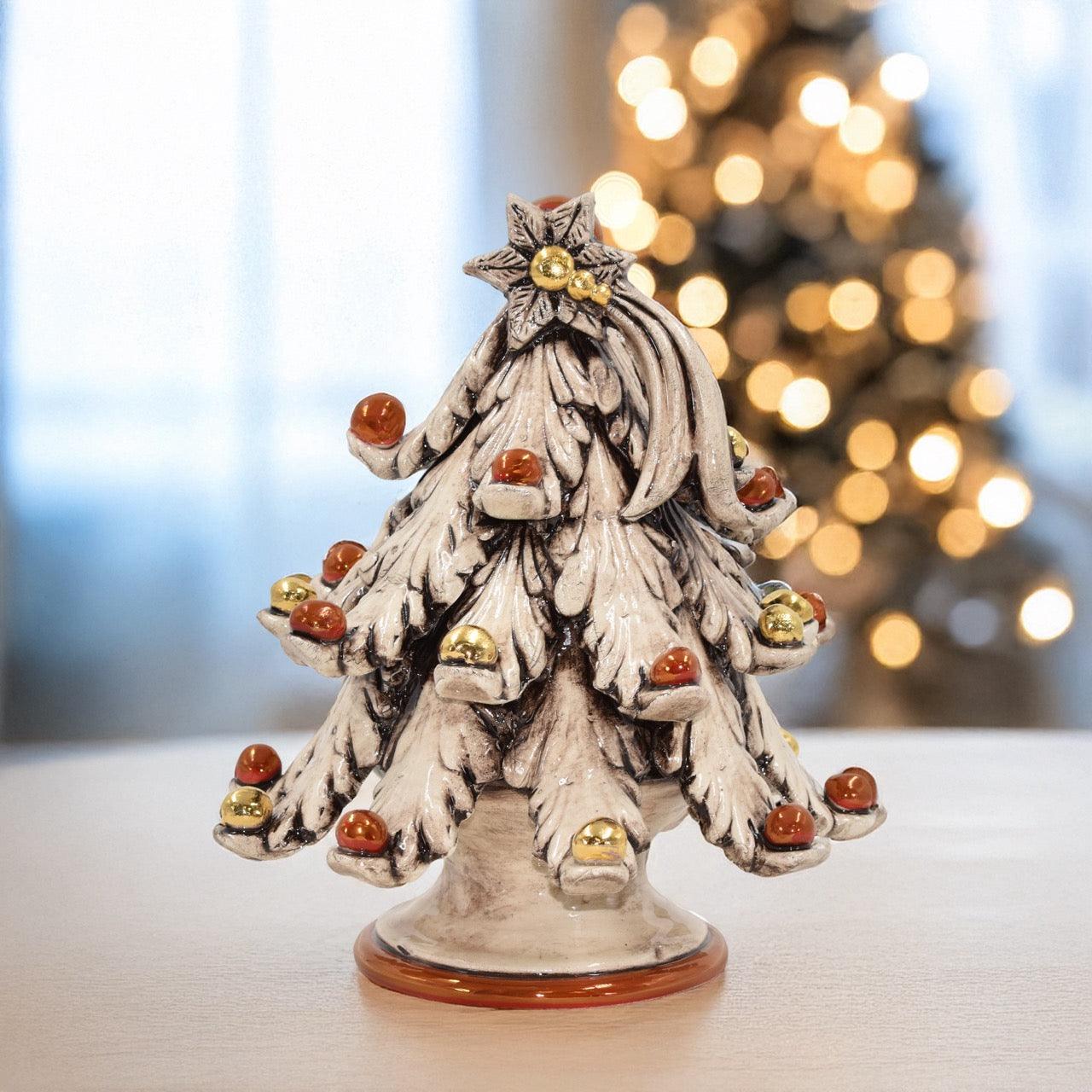 Albero di Natale Madreperla Oro e Lustri - Ceramiche di Caltagirone Sofia