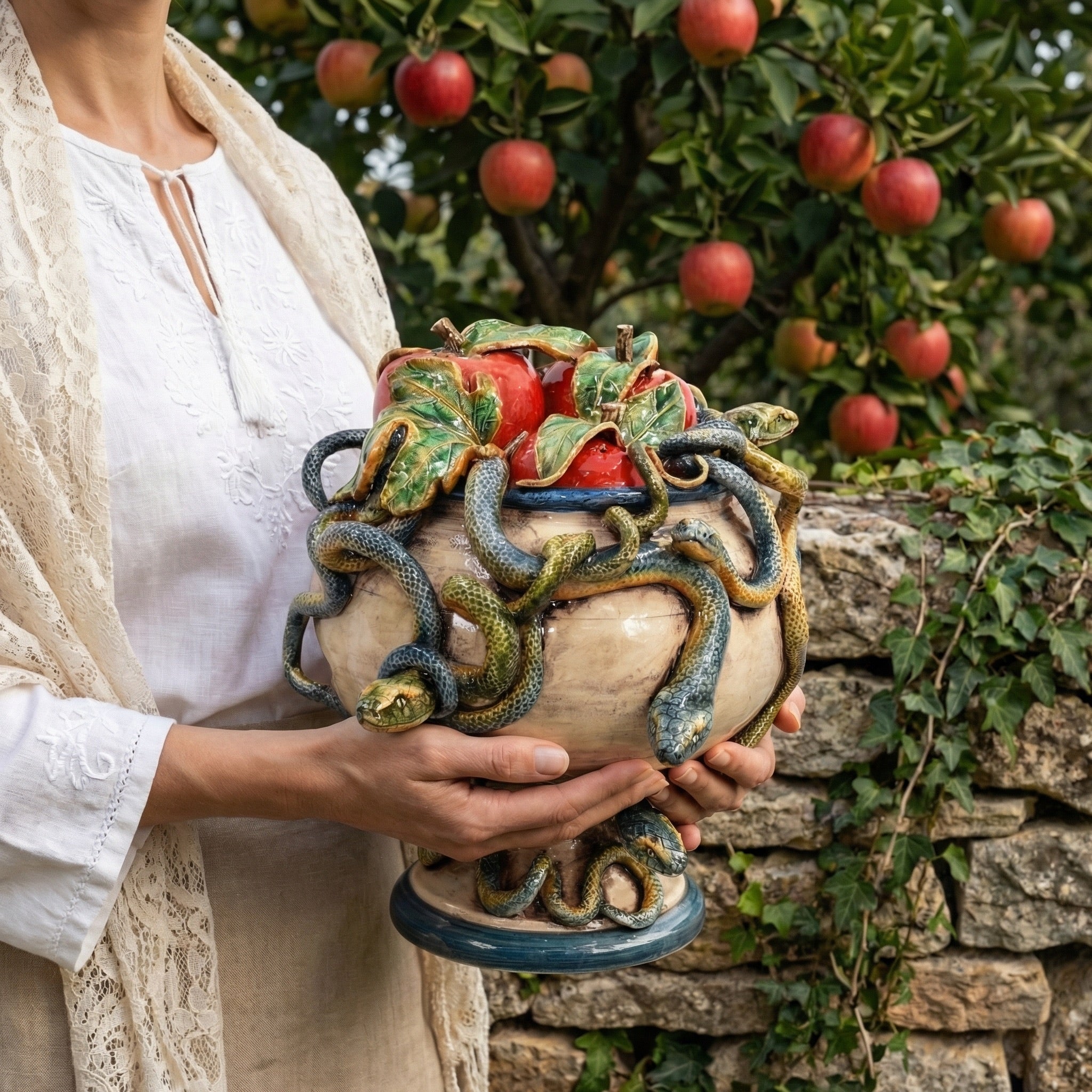 Alzata Eden H 26 cm - Linea Giardini dell'Eden