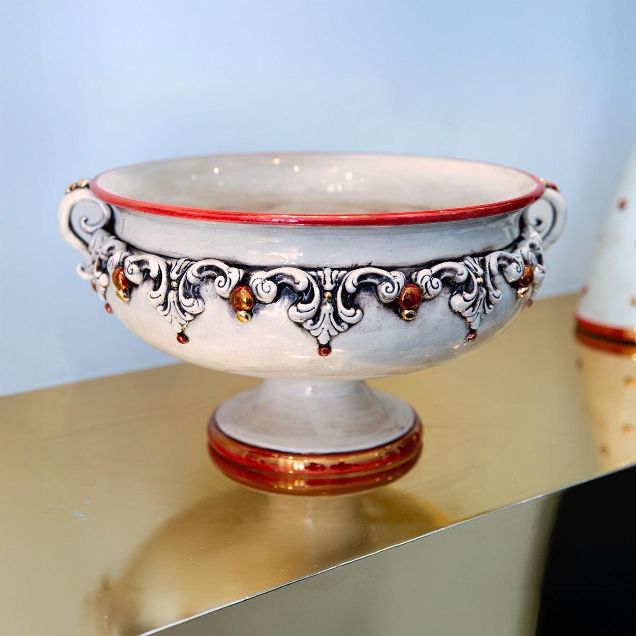 Alzata in ceramica Ø 30/Ø 40 Madreperla Oro e Lustri - Ceramiche di Caltagirone Sofia