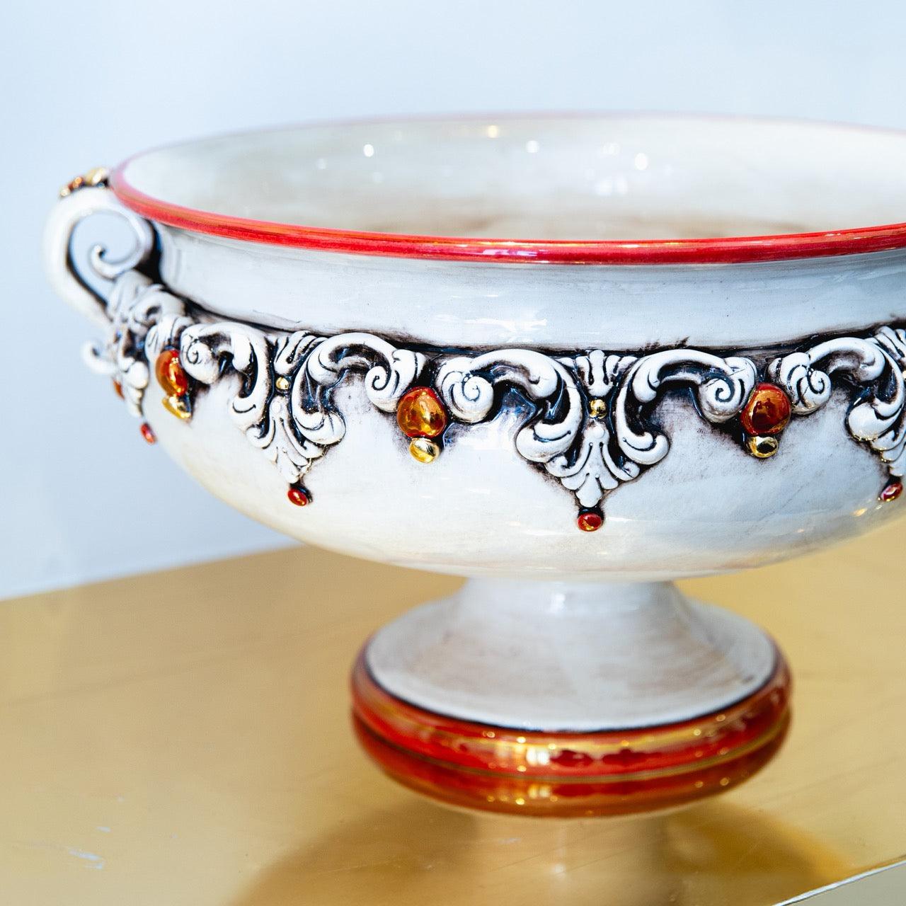 Alzata in ceramica Ø 30/Ø 40 Madreperla Oro e Lustri - Ceramiche di Caltagirone Sofia