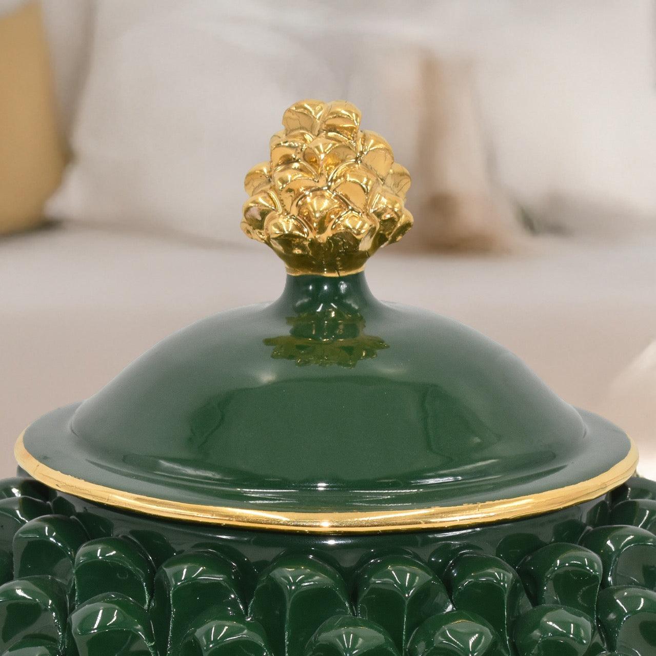 Biscottiera a pigna Ø 20 Verd'Oro in Ceramica di Caltagirone - Ceramiche di Caltagirone Sofia