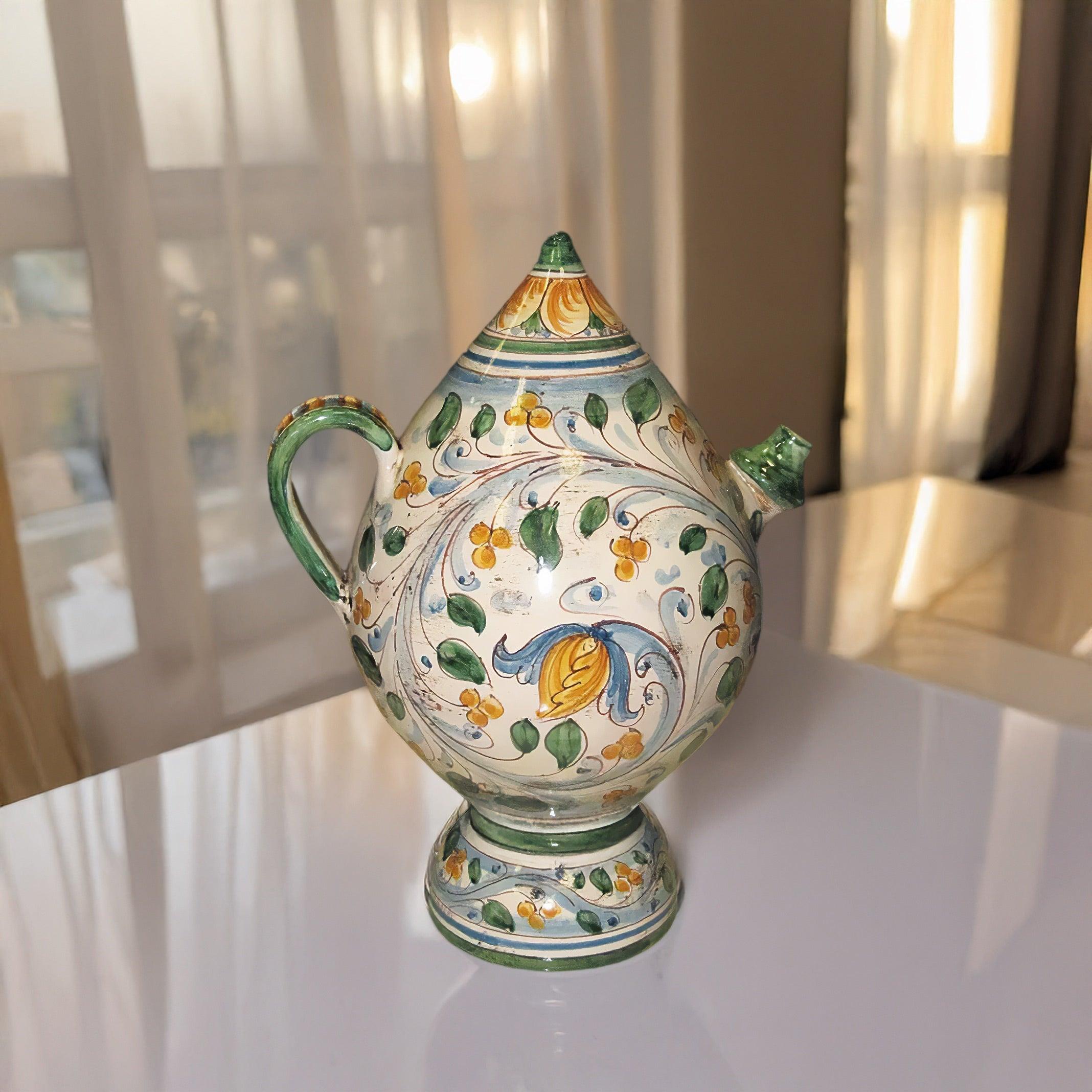 Bummulu Malandrino h 25 Antico Fogliame in ceramica artistica di Caltagirone - Ceramiche di Caltagirone Sofia