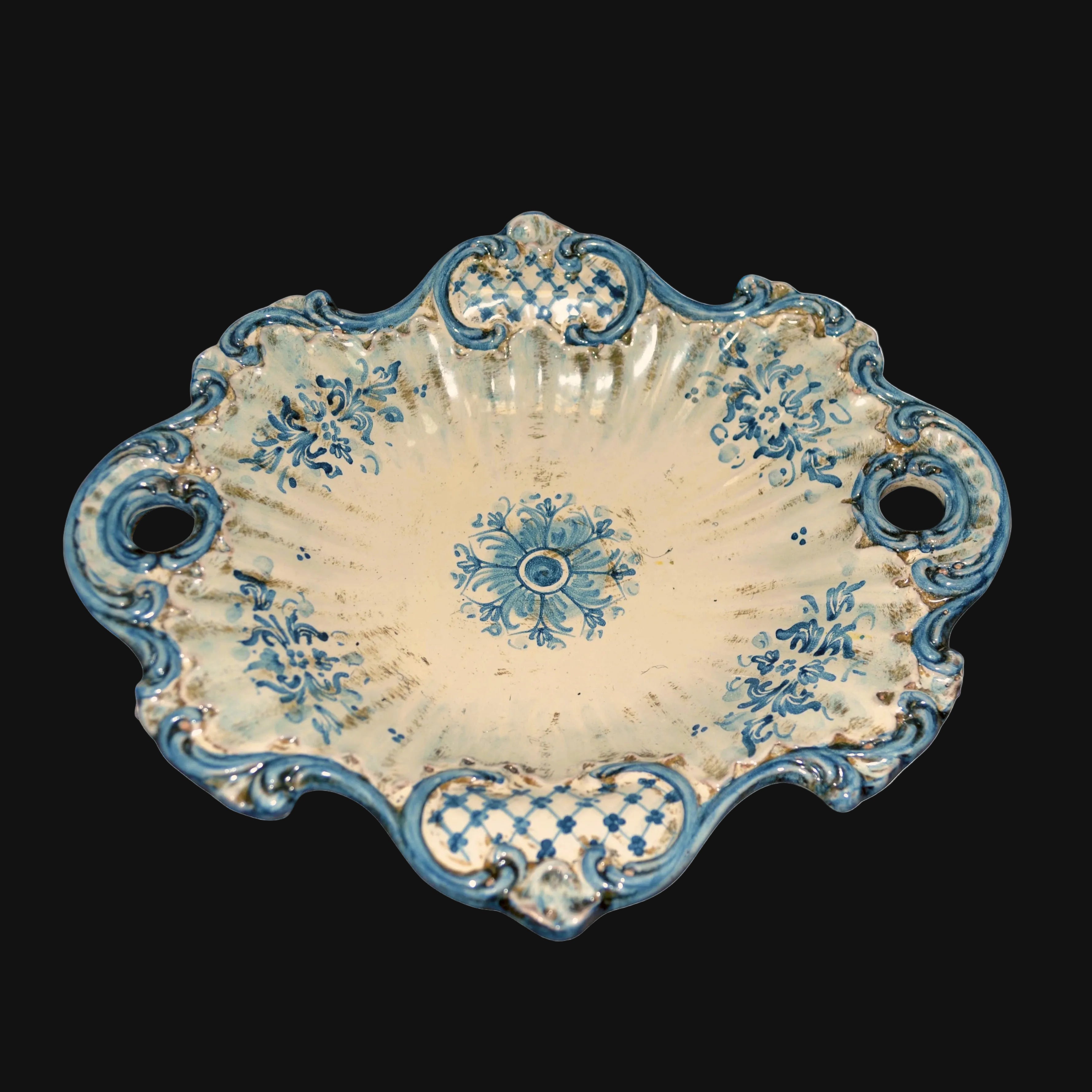 Centre de Table en Ceramique Italienne - Mono Bleu | Ceramique Caltagirone - artisanat sicilien