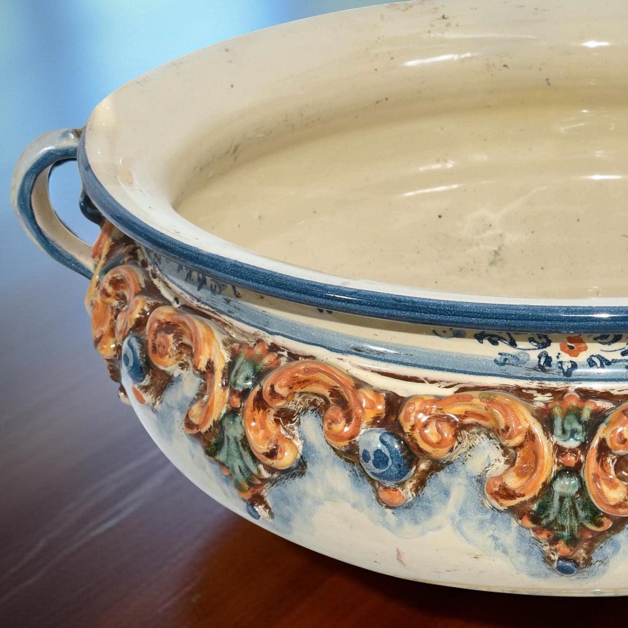 Centrotavola in ceramica Ø 30/Ø 40 plastico sofia tricolore - Ceramiche artistiche di Caltagirone - Ceramiche di Caltagirone Sofia