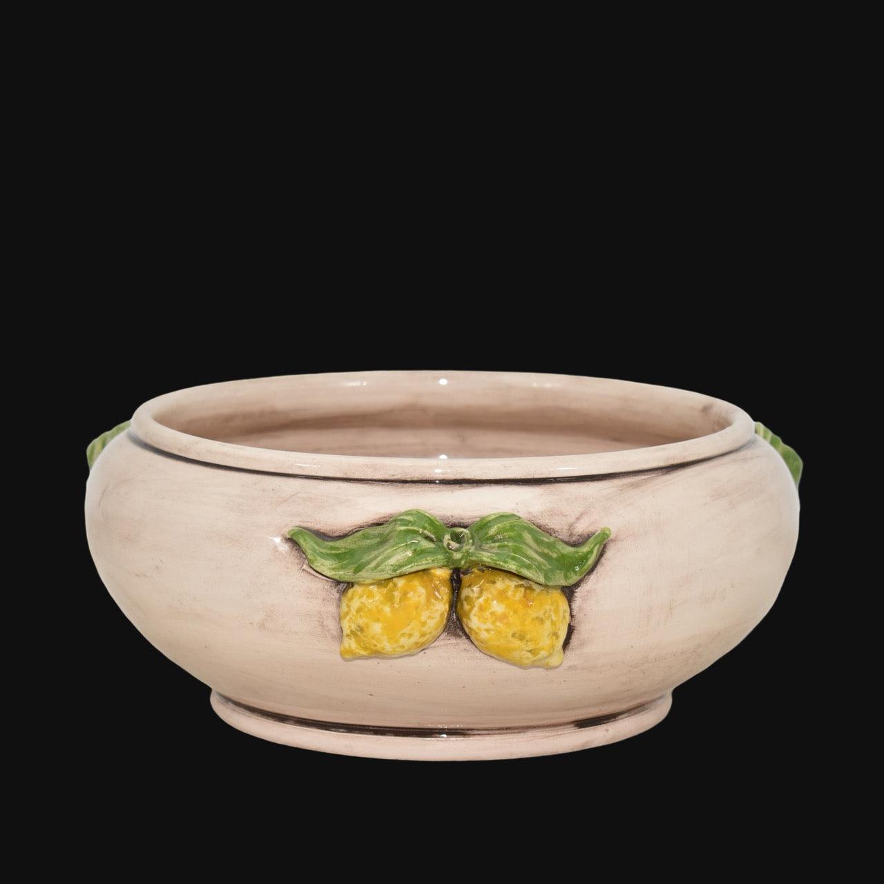 Centrotavola Ø 25 Limoni Siciliani madreperla in ceramica di Caltagirone - Ceramiche di Caltagirone Sofia