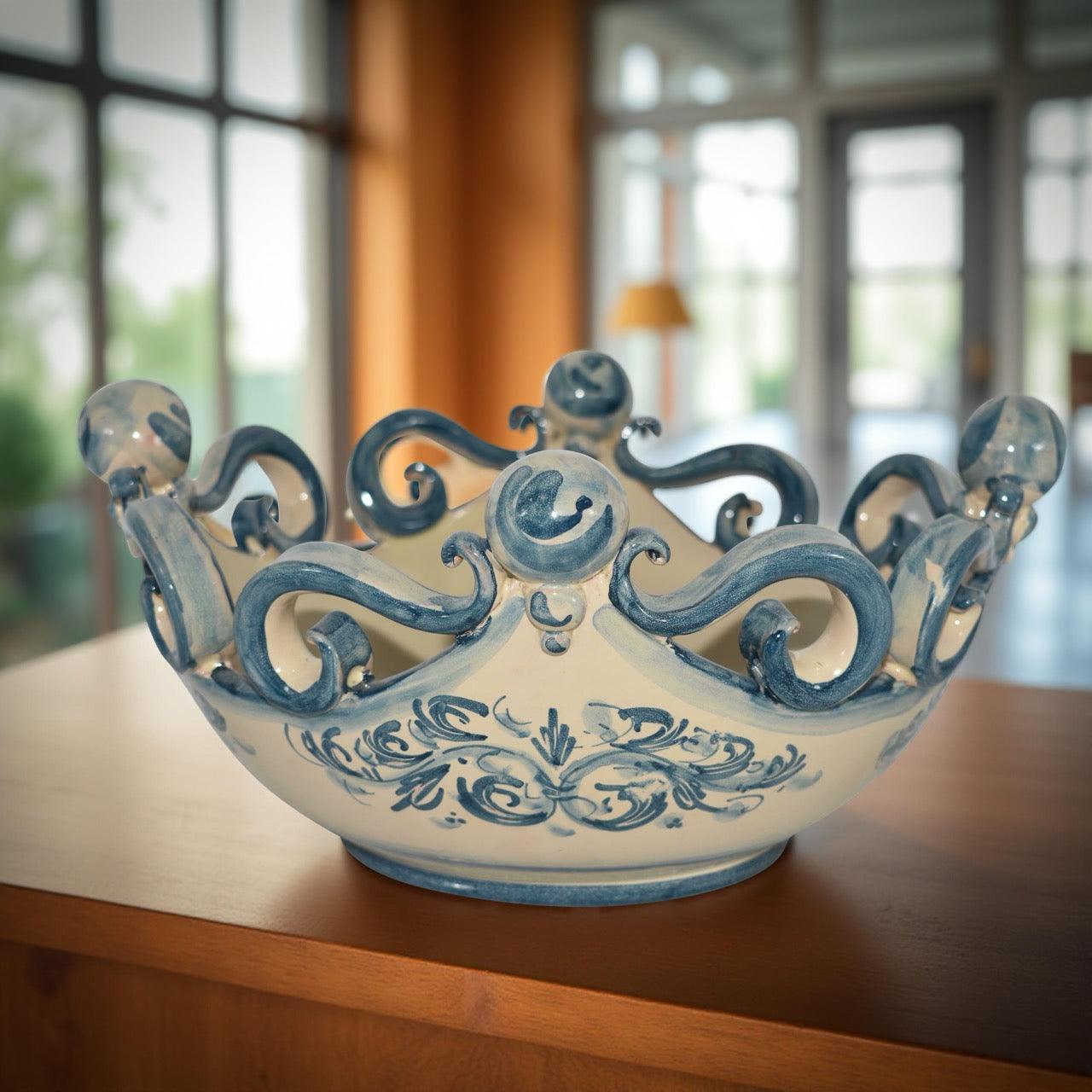 Centrotavola Pallina Mono Blu Ø 25/30 cm - Ceramiche Artistiche di Caltagirone - Ceramiche di Caltagirone Sofia