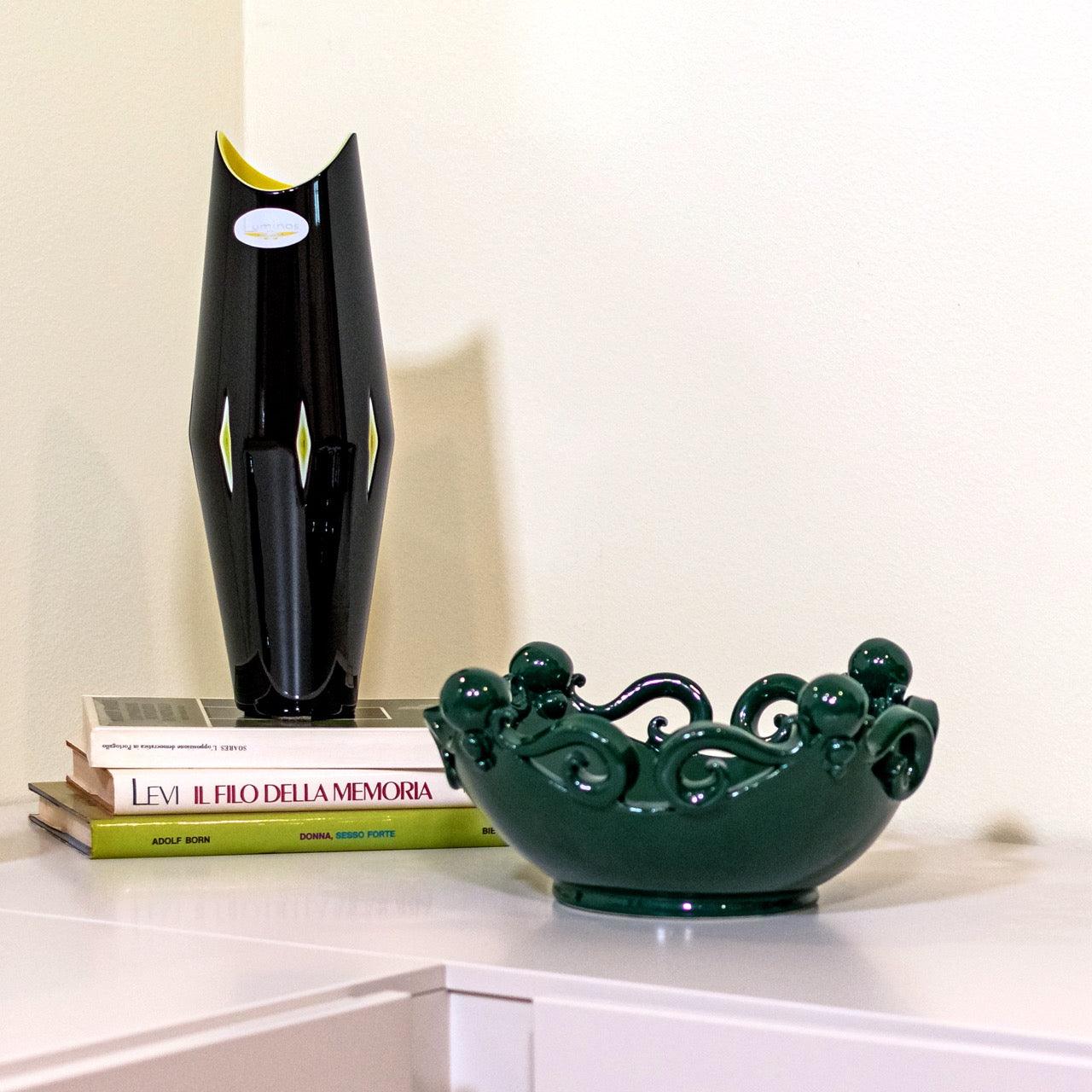Centrotavola pallina Verde Antico Ø 25 cm / Ø 30 cm | Ceramiche in stile moderna - Ceramiche di Caltagirone Sofia