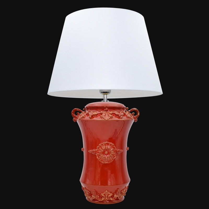 Sofia fire red plastic h 35 albarello lamp (h63 with Ø40 lampshade)