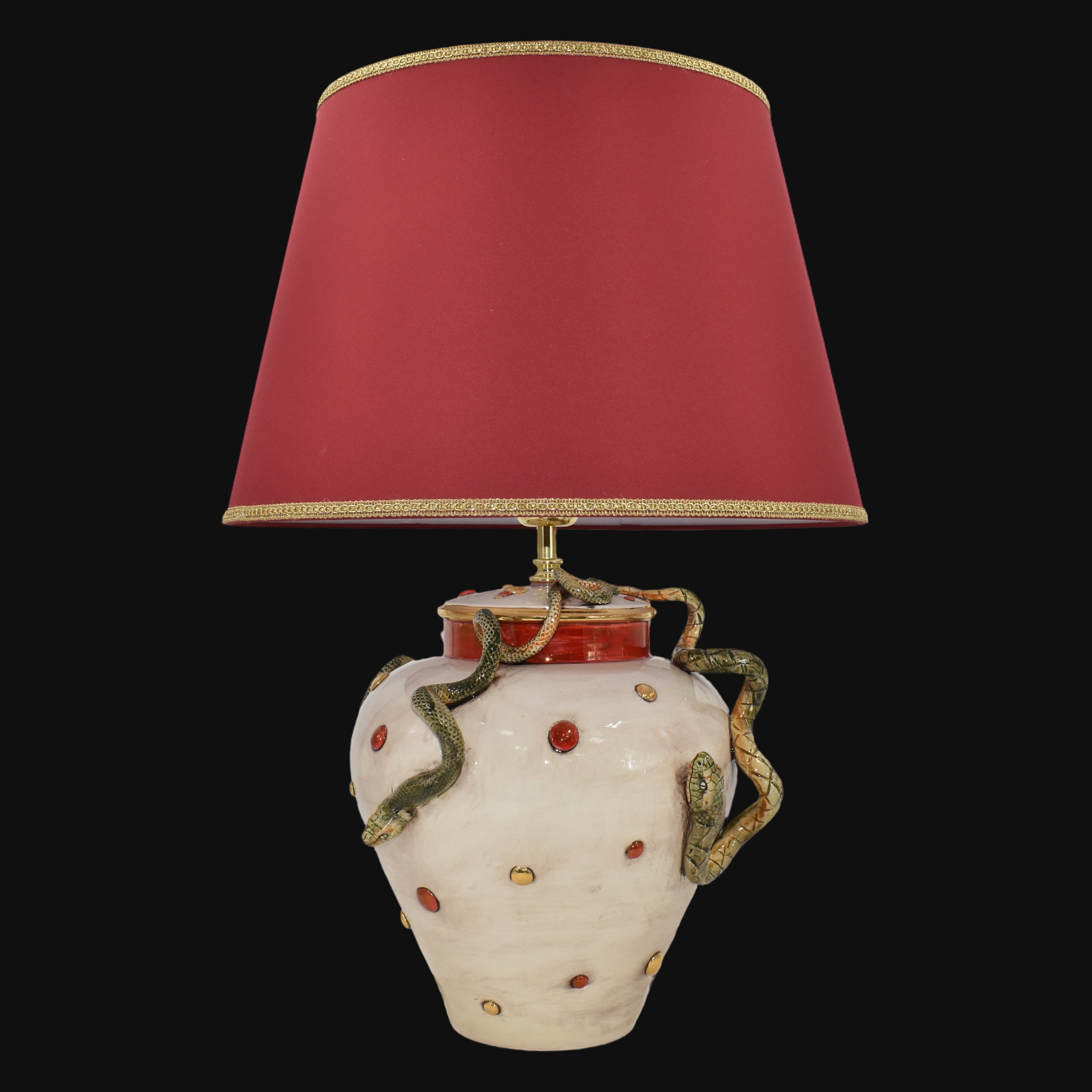 Lámpara Cerámica Eden H 30 cm, Madreperla – Cerámica Caltagirone – tradición de lámparas italianas