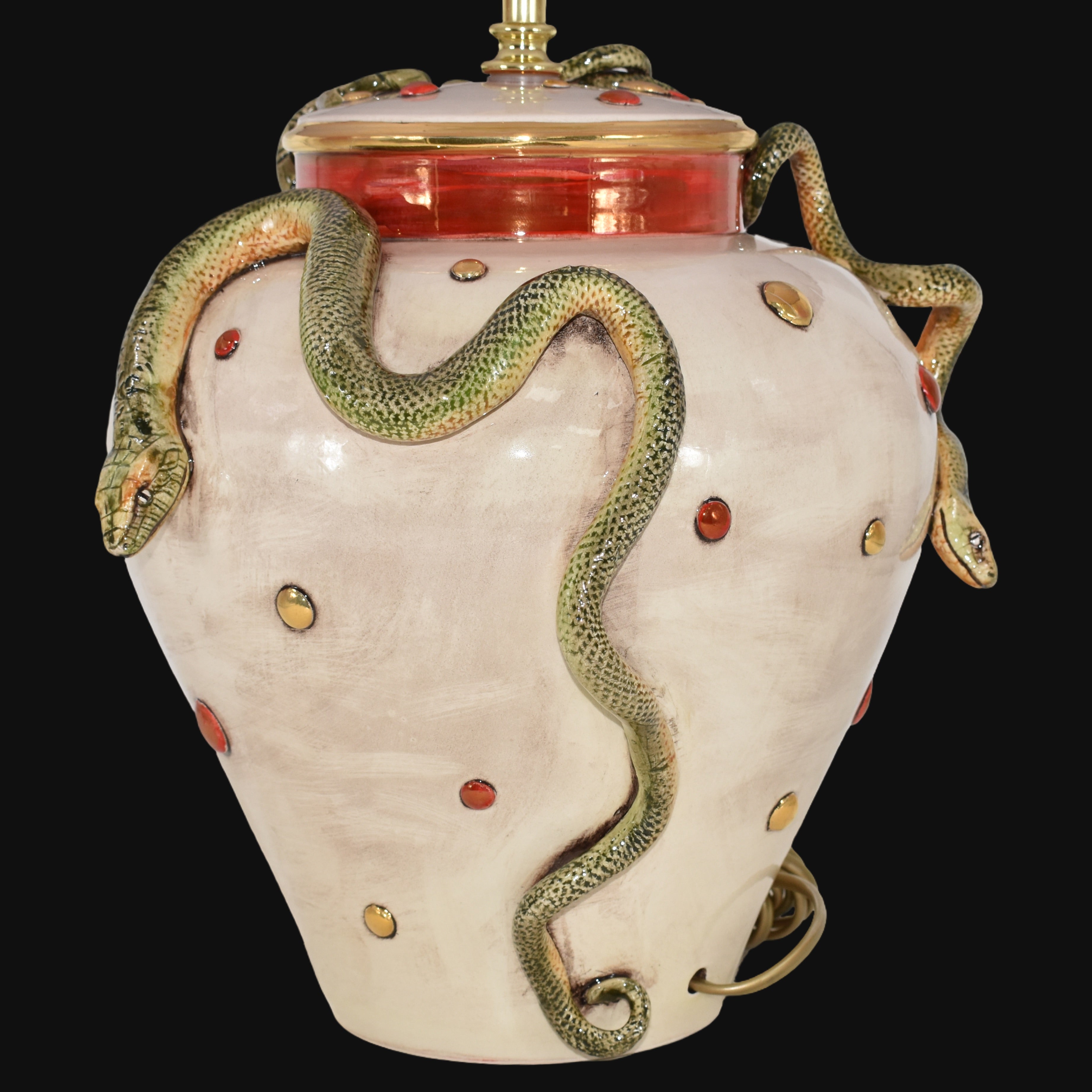 Lámpara Cerámica Eden H 30 cm, Madreperla – Cerámica Caltagirone – tradición de lámparas italianas
