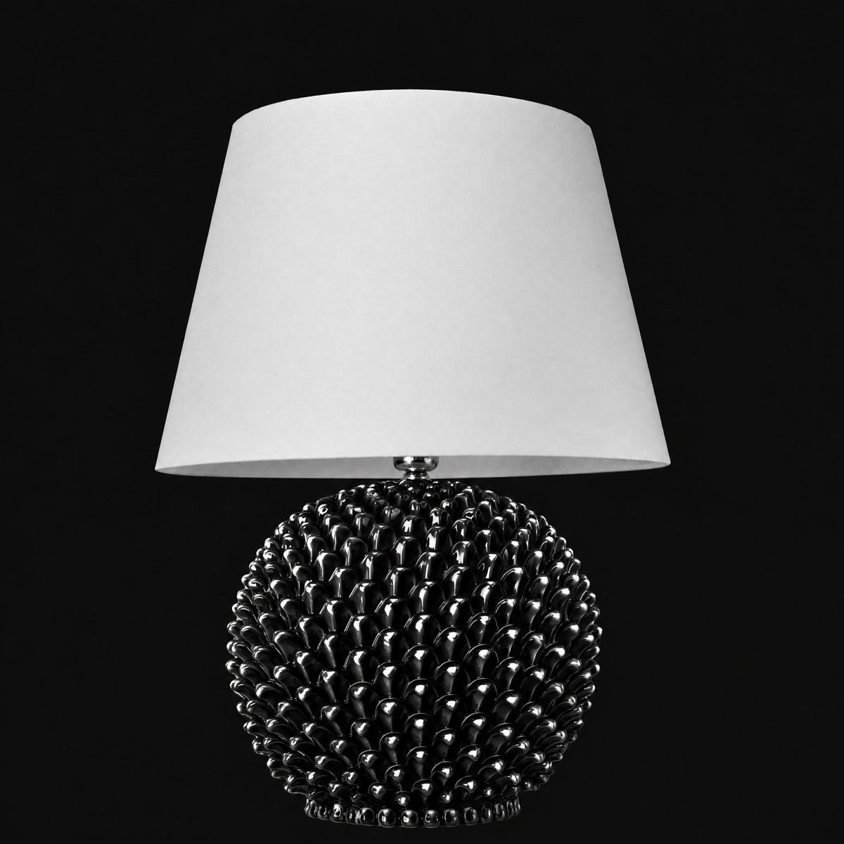 Lume a Palla Pigna, Black Line. Ceramiche Sofia, Caltagirone