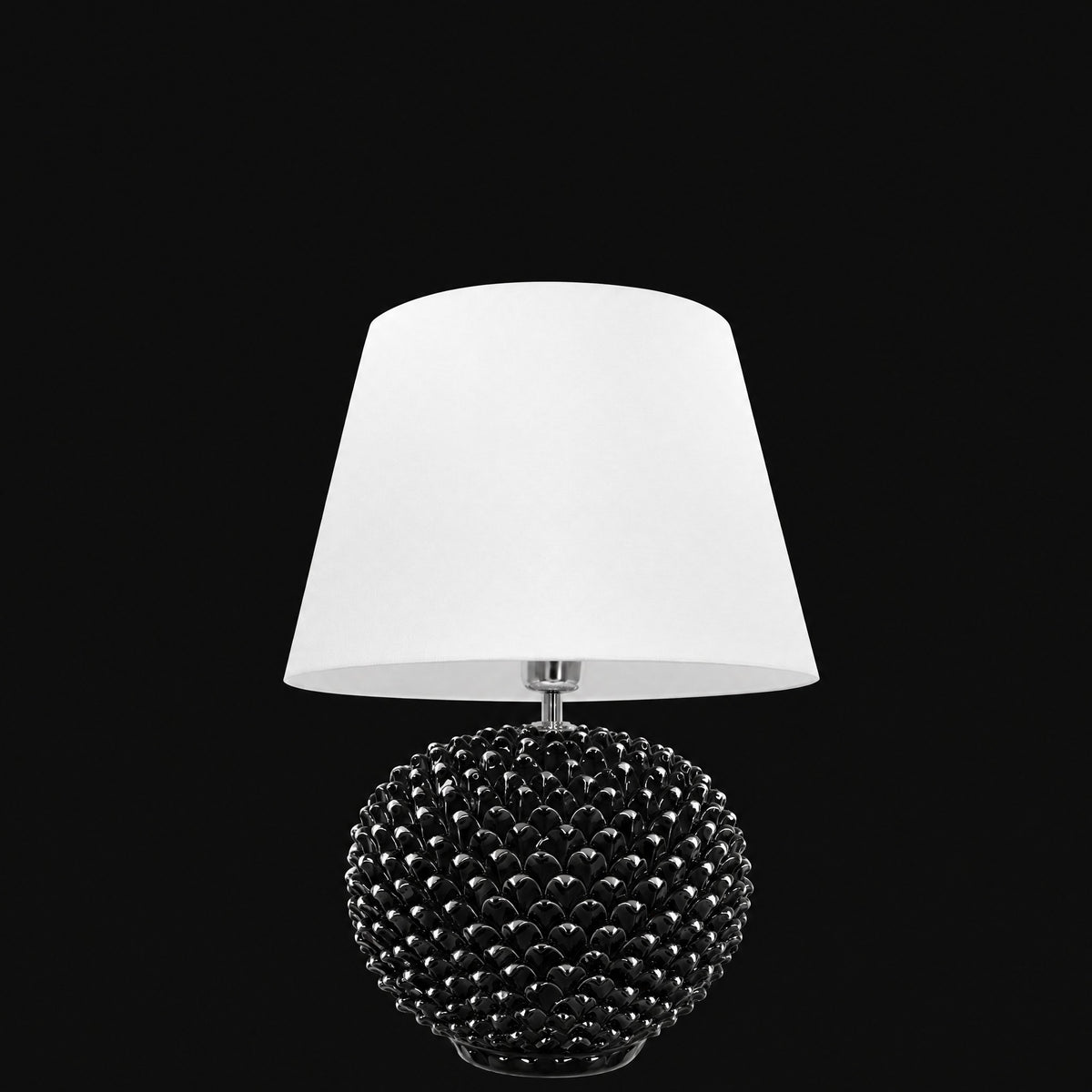 Lume a Palla Pigna, Black Line. Ceramiche Sofia, Caltagirone