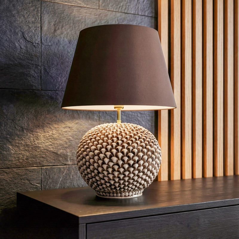 Pinecone Ball Ceramic Lamp — Antique Mother of Pearl