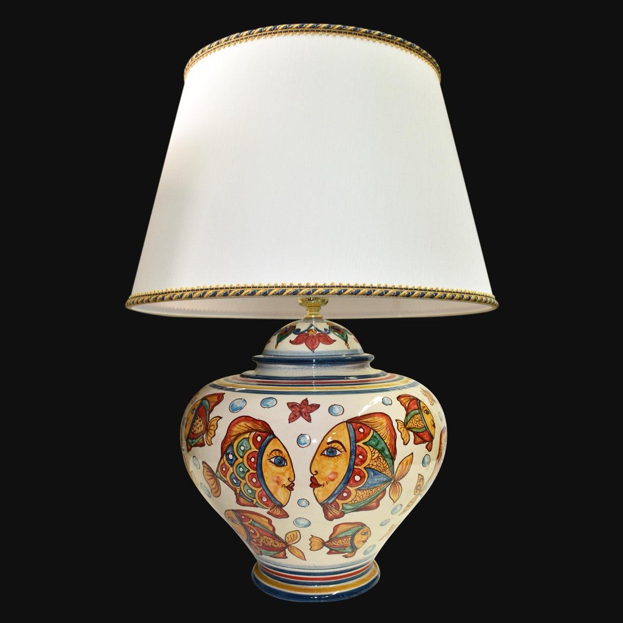Lume Palla Decoro Pesci in ceramica siciliana di Caltagirone - Ceramiche di Caltagirone Sofia