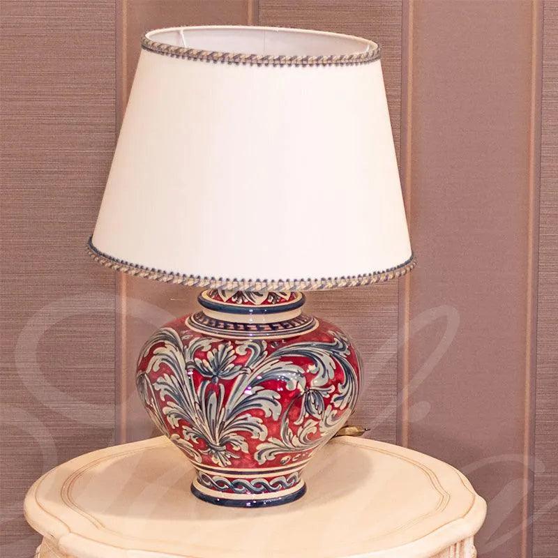 Ornamental lamp in ceramics of Caltagirone - Artistic Ceramics Made in Italy