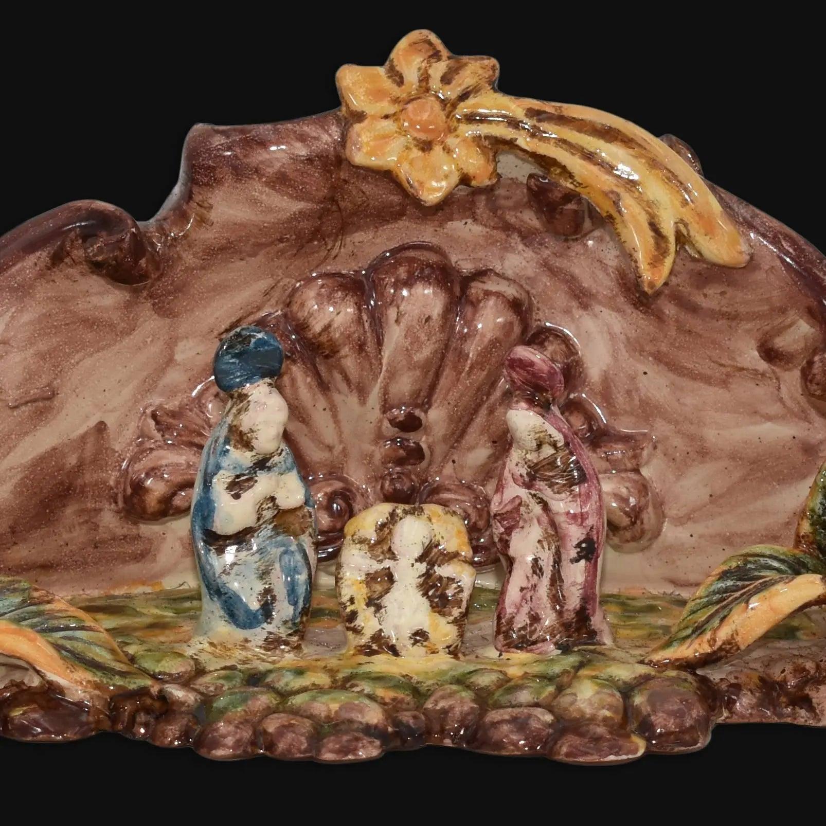 Natività media 14x10 tricolore - Presepe di Caltagirone - Ceramiche di Caltagirone Sofia