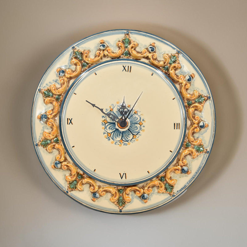 Typical Sicilian ceramic clock - Caltagirone artistic ceramics.