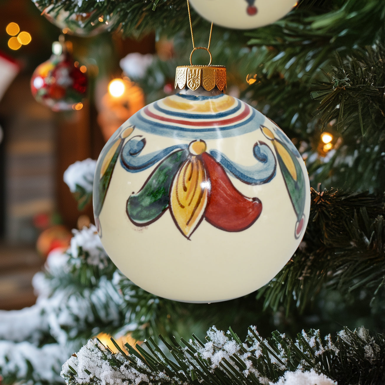 Pallina natalizia Ø 8 decoro sicily - Natale a Caltagirone - Ceramiche di Caltagirone Sofia